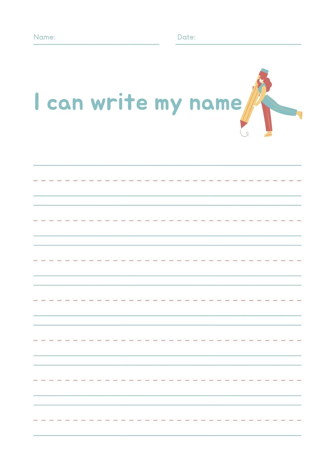 Printable Basic Handwriting Practice Sheets
