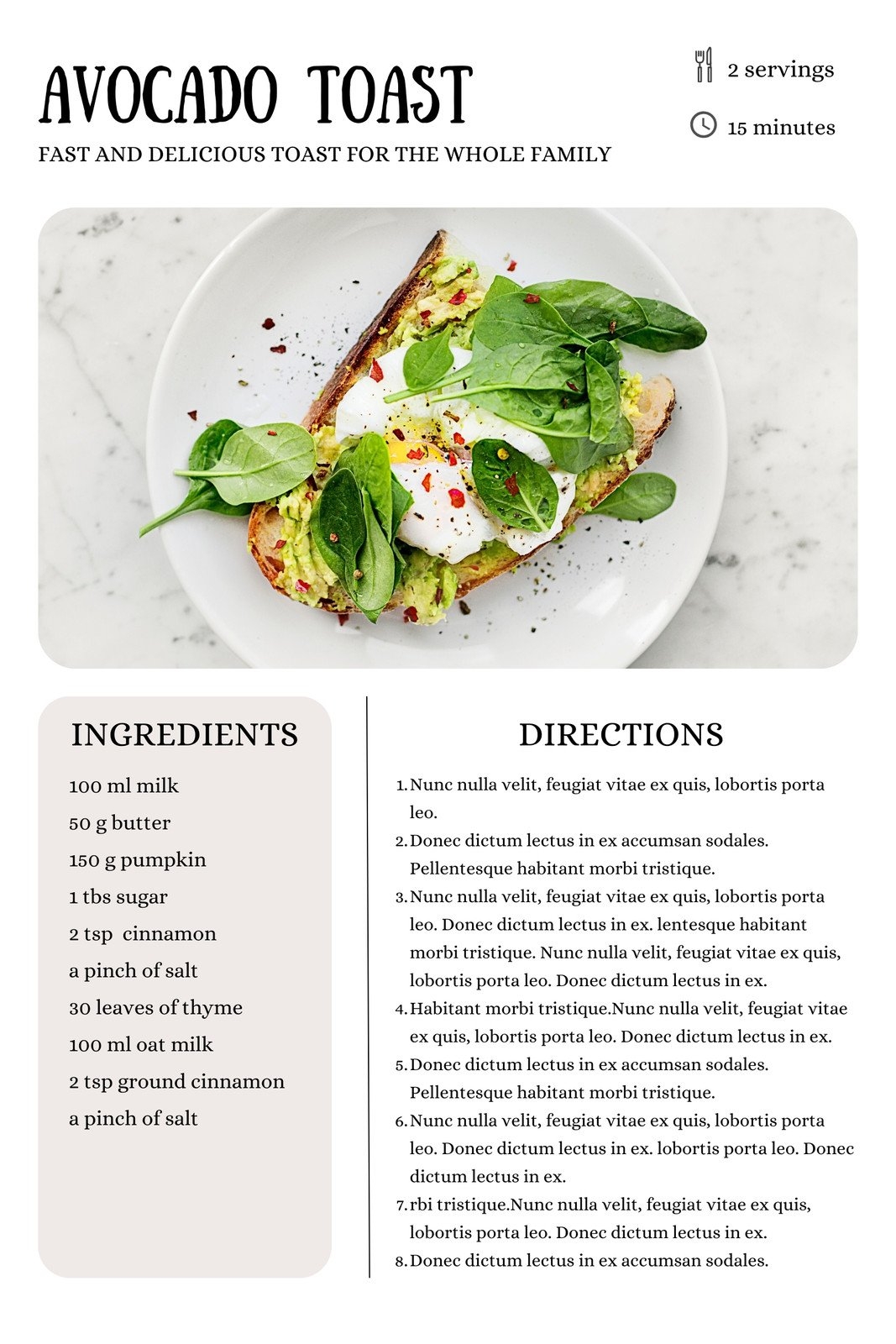 Template Food Recipe List Printable