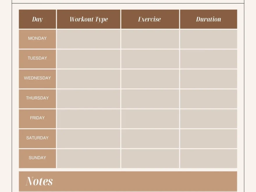 Free Custom Printable Workout Planner Templates Online Canva