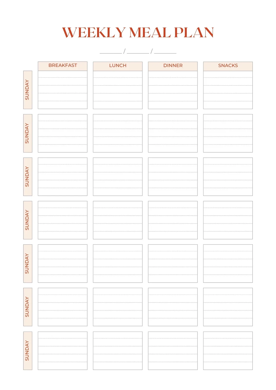 Meal Planning Planner Printable