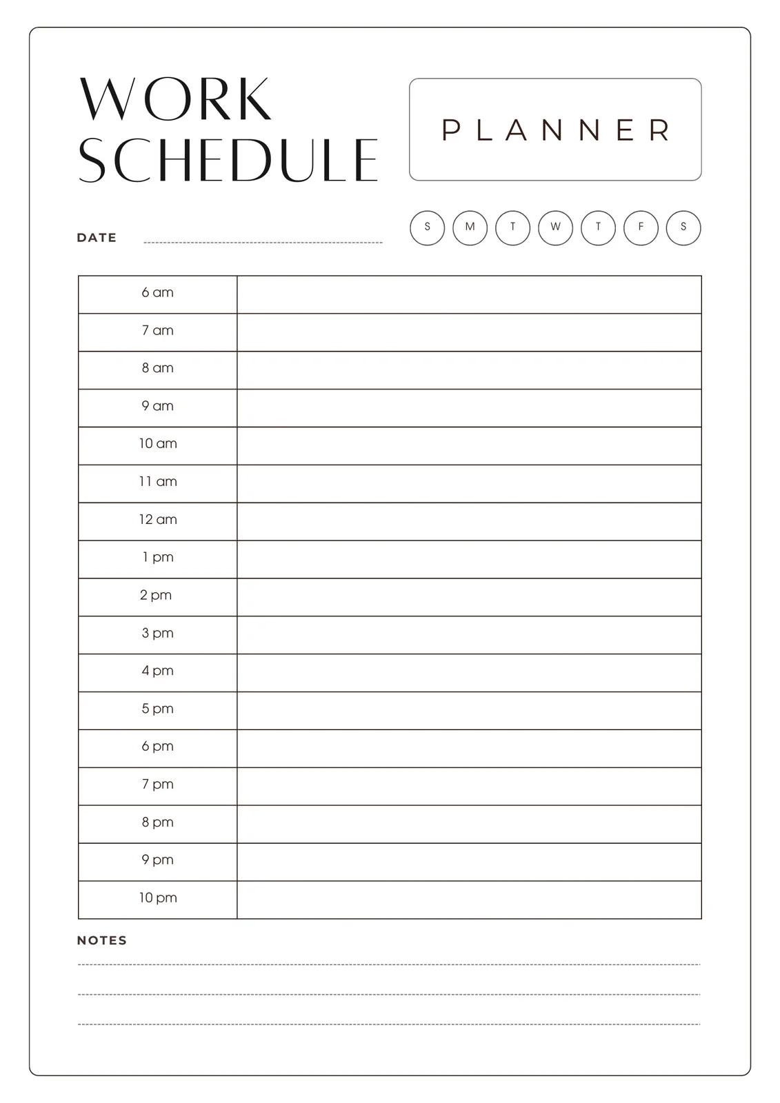 Printable Work Schedule Printable Work Schedule