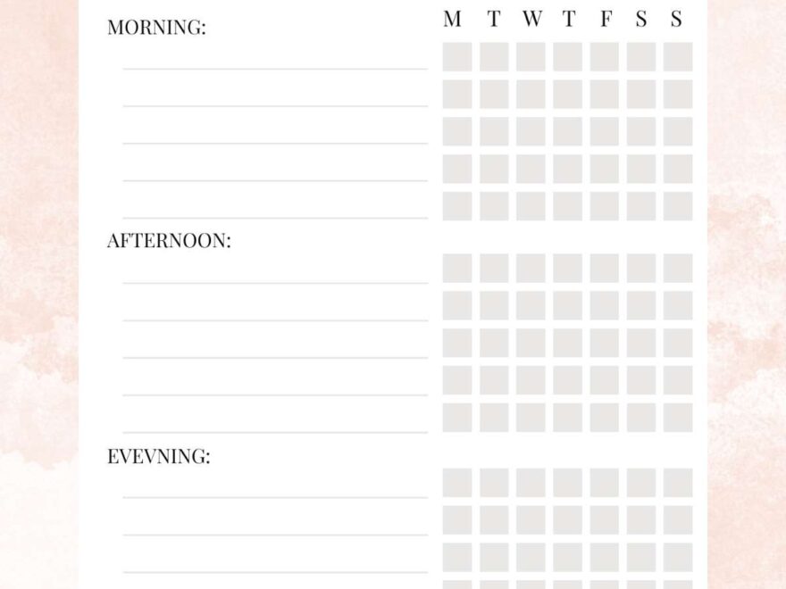 FREE Daily Routine Chart Printable That You Can Edit