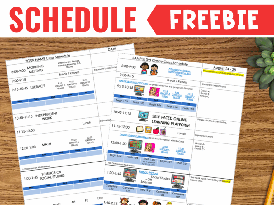 Free Distance Learning Schedule Simply Kinder