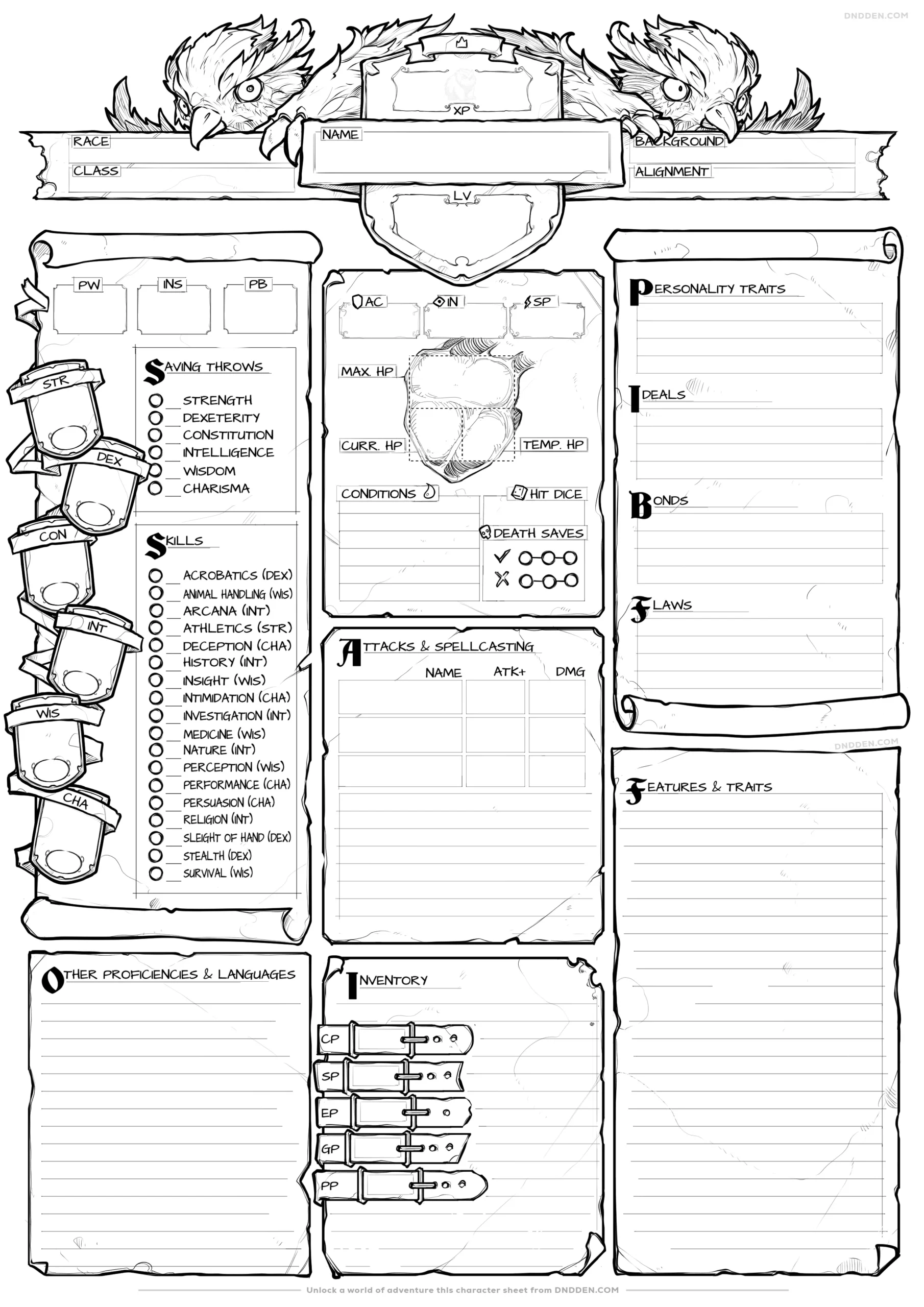 Free DND Character Sheet