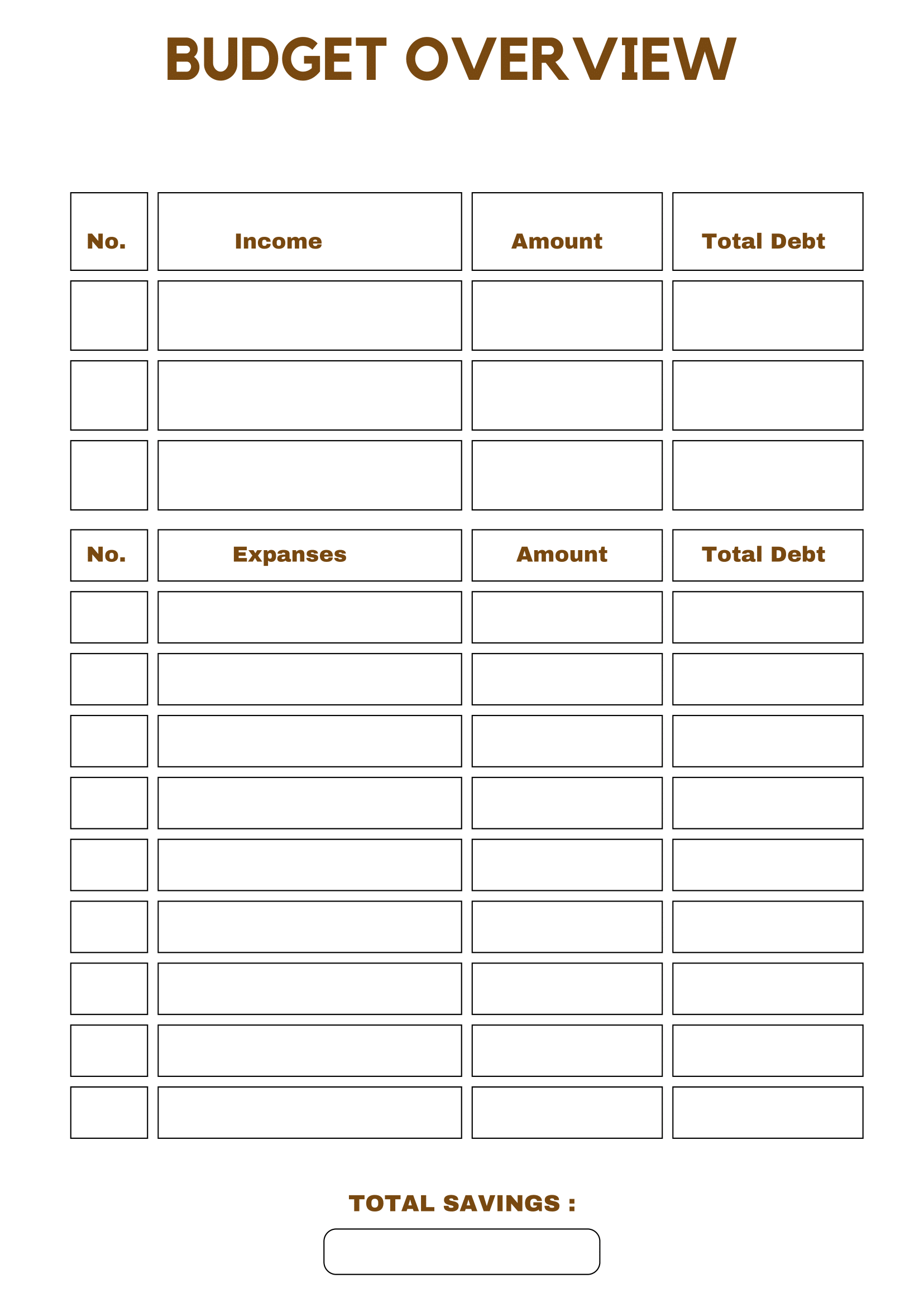 Budget Planner Printables Free