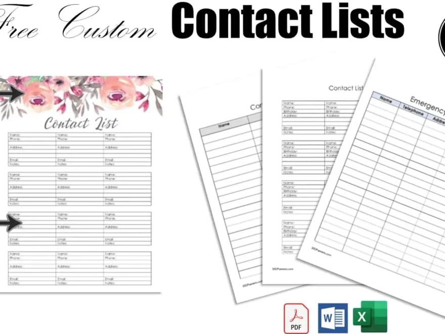 FREE Editable Contact List Template PDF Word Image Excel