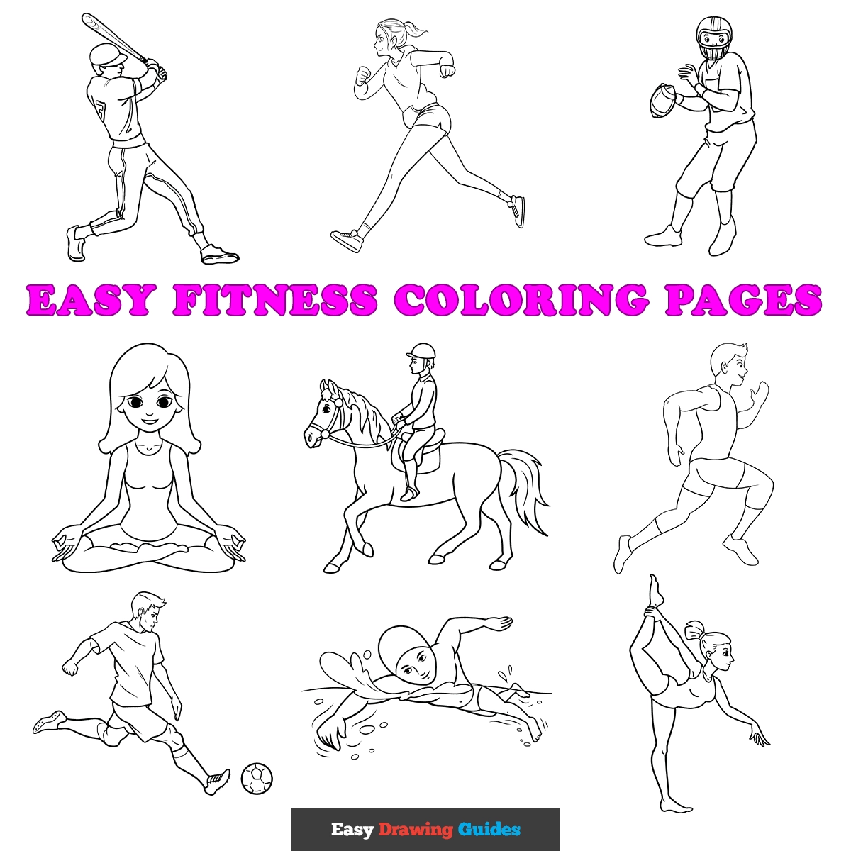 Free Fitness Coloring Pages For Kids 12 Printable Sheets