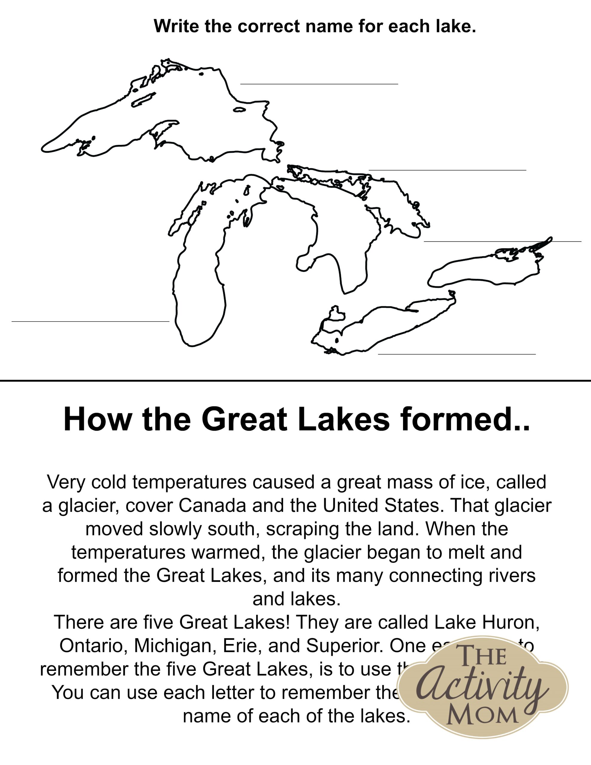 Great Lakes Quiz Printable