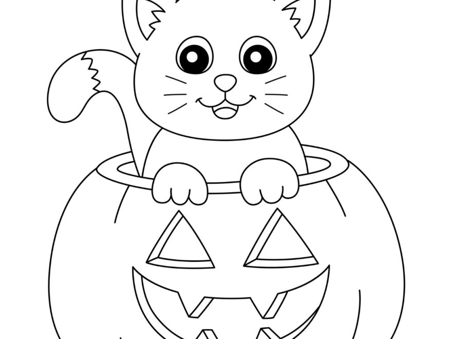 Free Halloween Cat Coloring Pages Happy Toddler Playtime