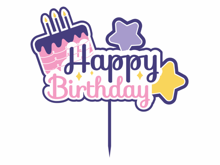 Free Happy Birthday Cake Topper Clipart Template To Edit Online