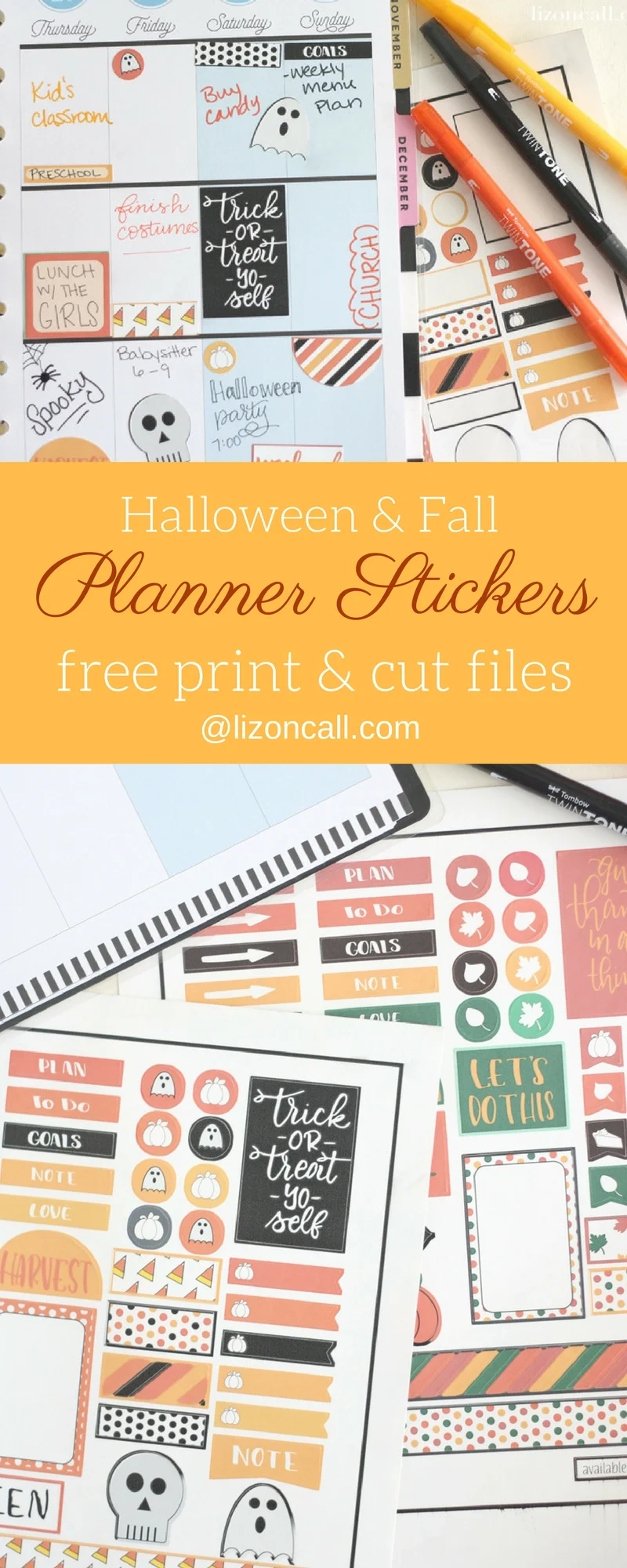 Free Happy Planner Stickers For Halloween And Fall