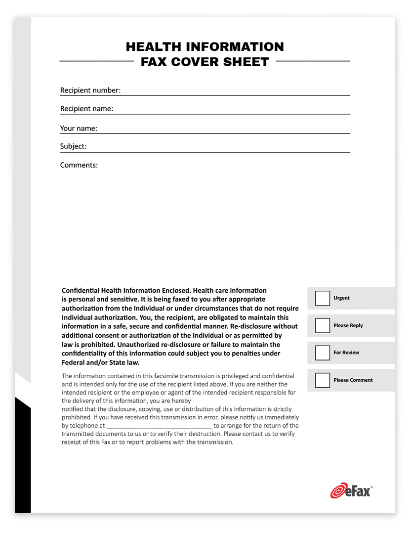 Free Printable Hipaa Cover Sheet