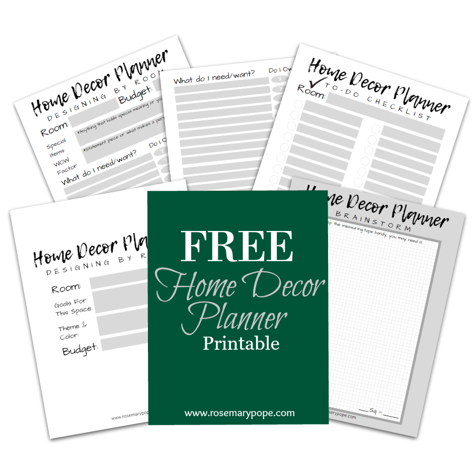 FREE Home Decor Planner Template Rosemary Pope