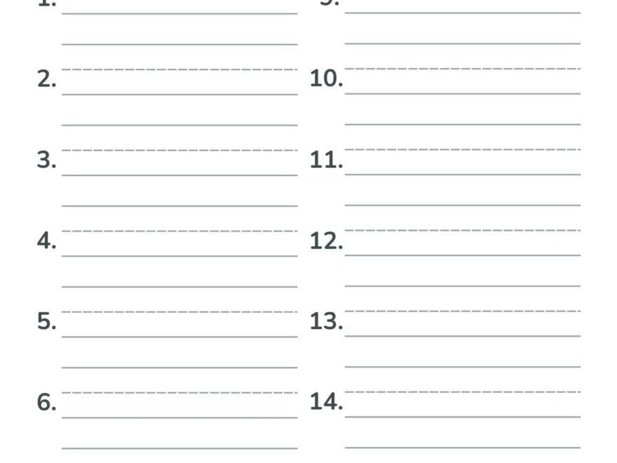 Free Numbered Lined Paper PDF 1 20 1 25 1 50 1 100