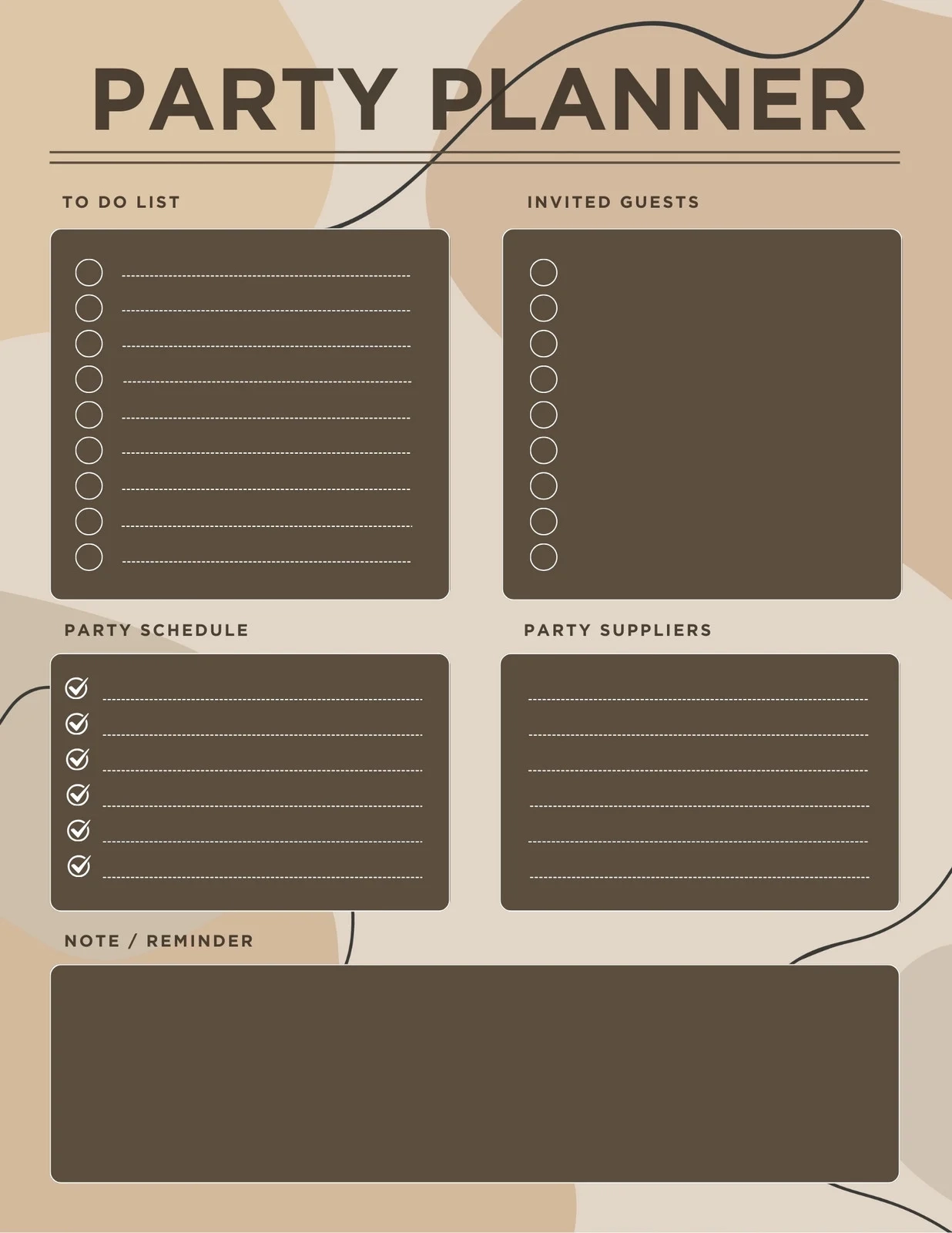 Free Party Planner Templates To Customize And Print Canva