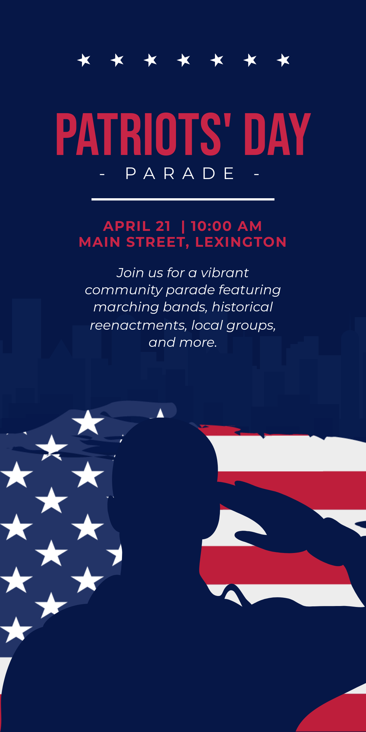 Free Patriots Day Parade Template To Edit Online