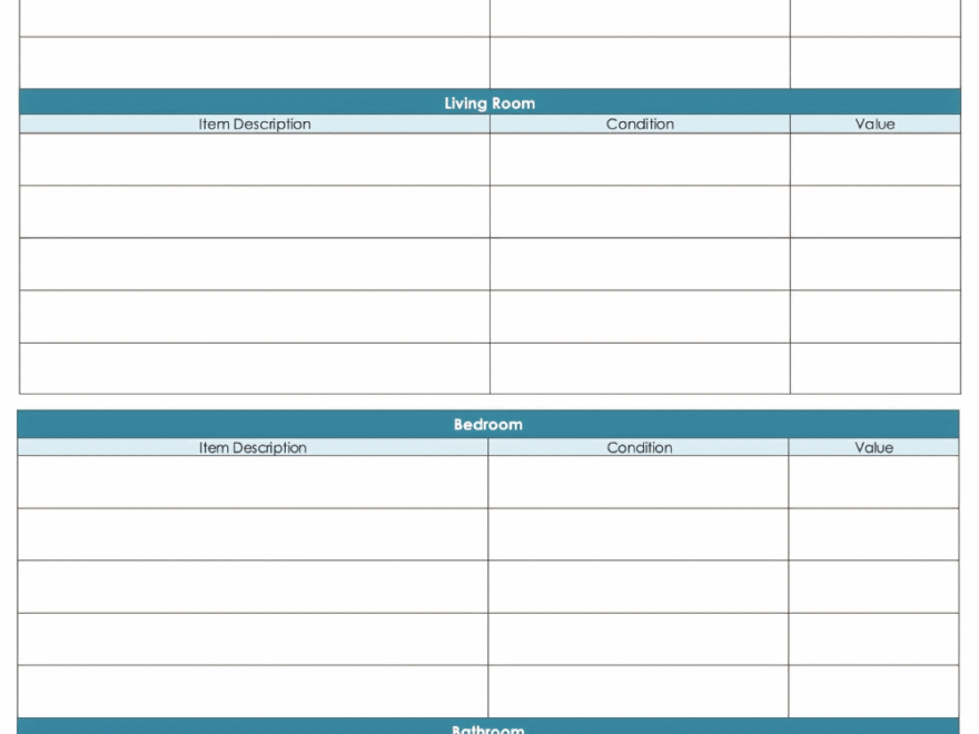 Free PDF Inventory Sheets Templates Editable Printable