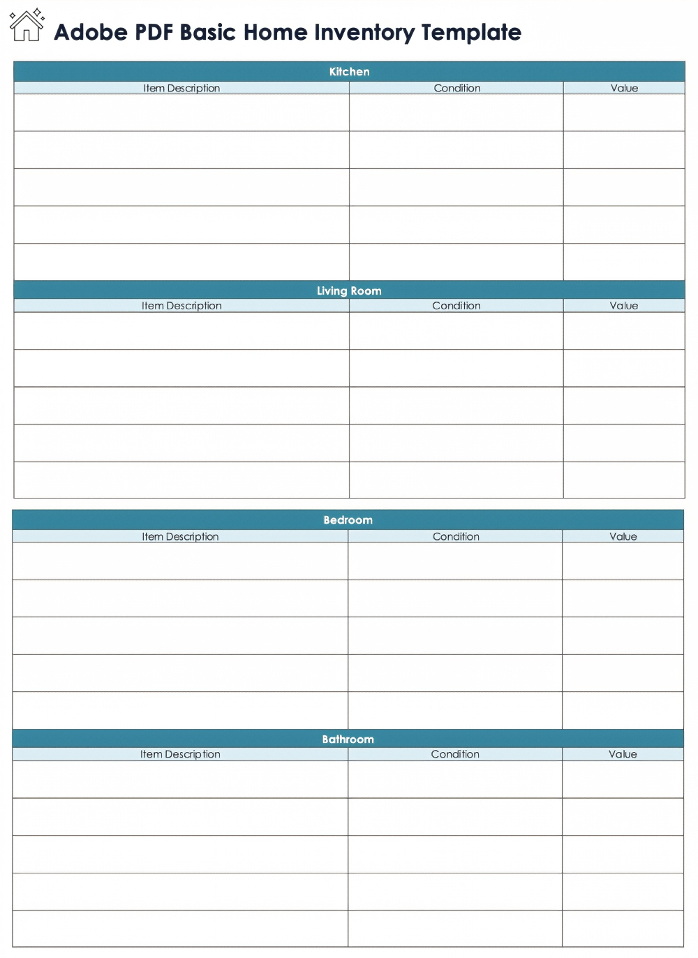 Free PDF Inventory Sheets Templates Editable Printable