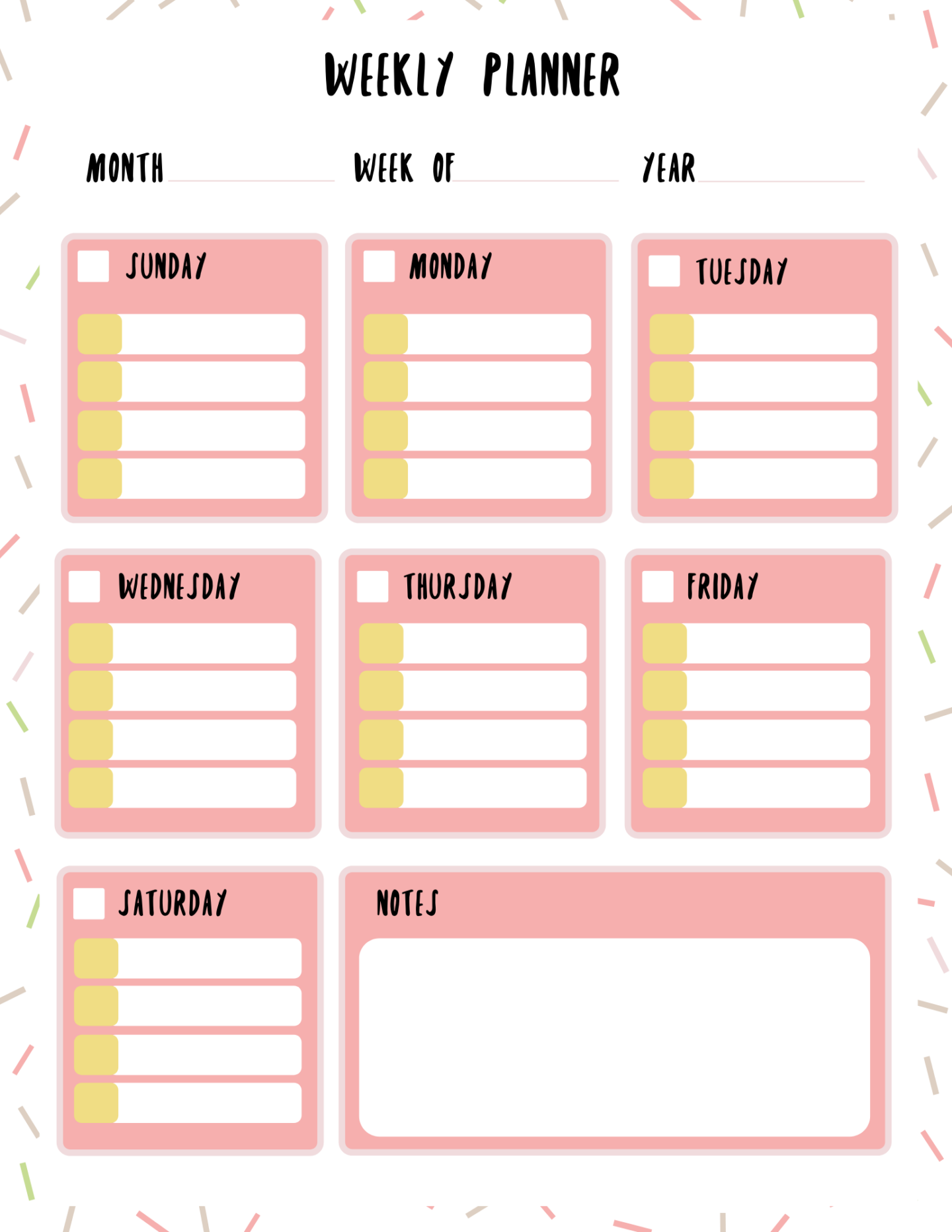 Free Planner Printables Weekly Monthly