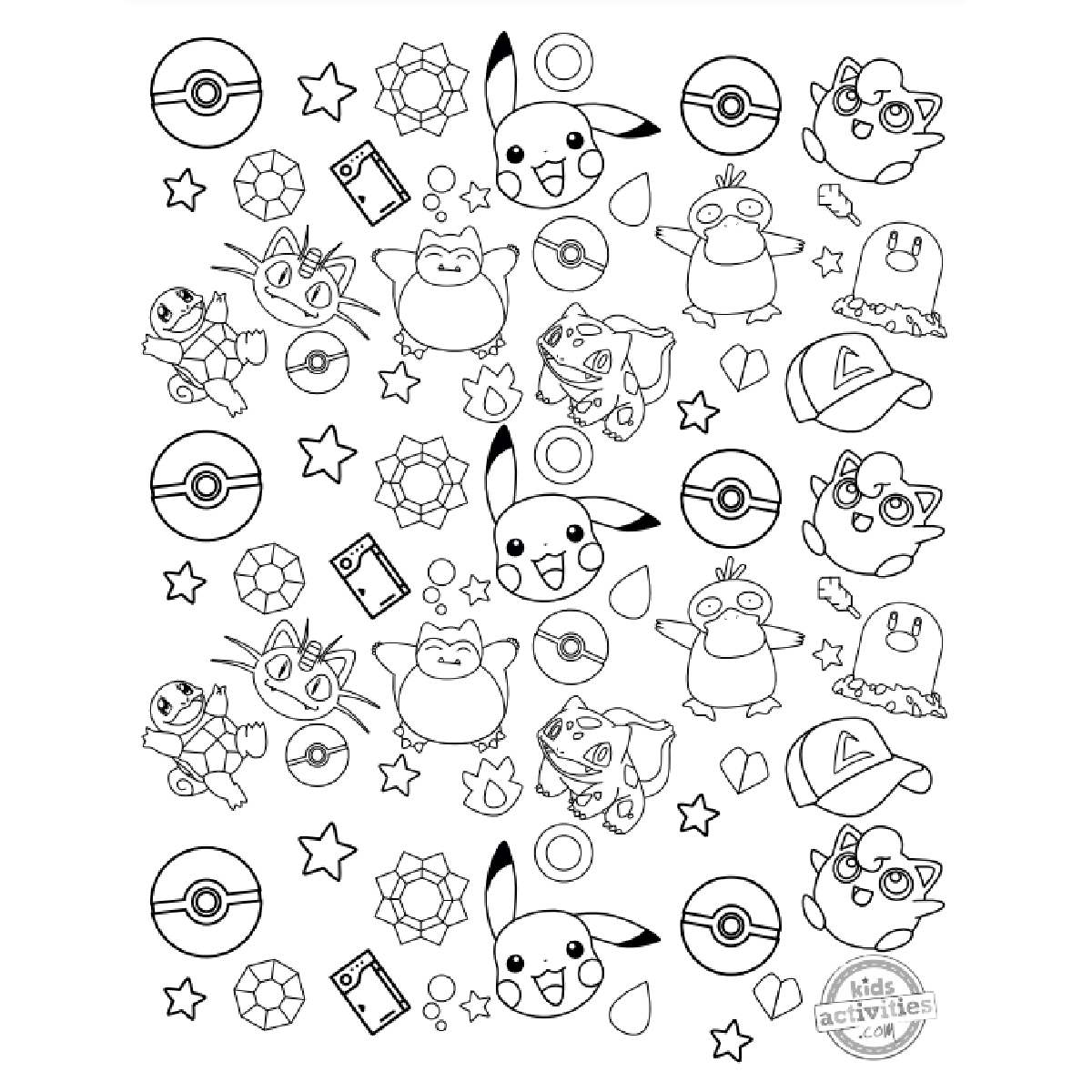 Free Pok mon Doodles Coloring Page Kids Activities Blog