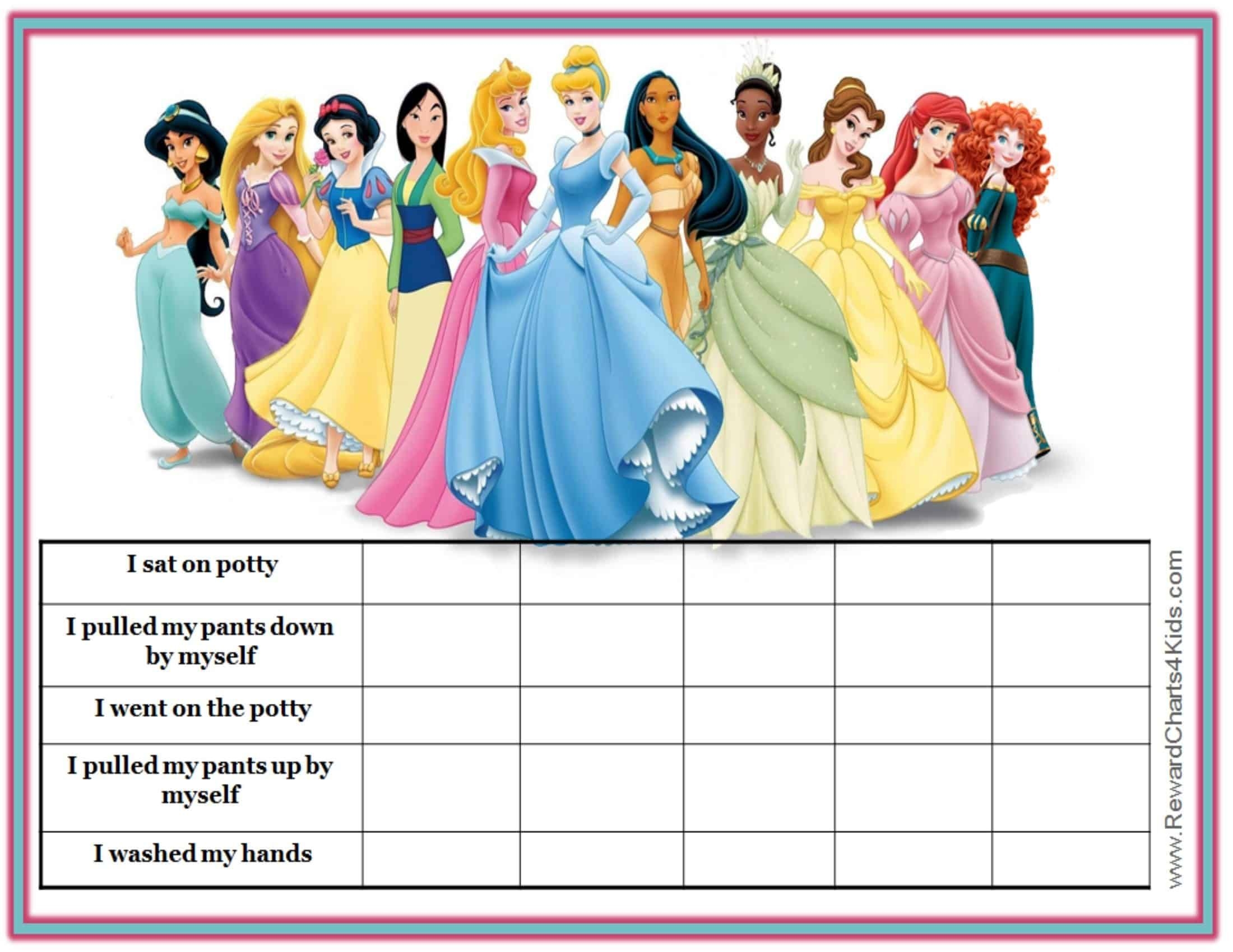 Free Printable Disney Princess Reward Chart