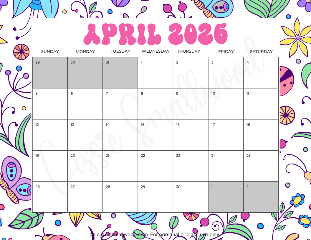 April 2026 Schedule Printable April 2026 Schedule Printable