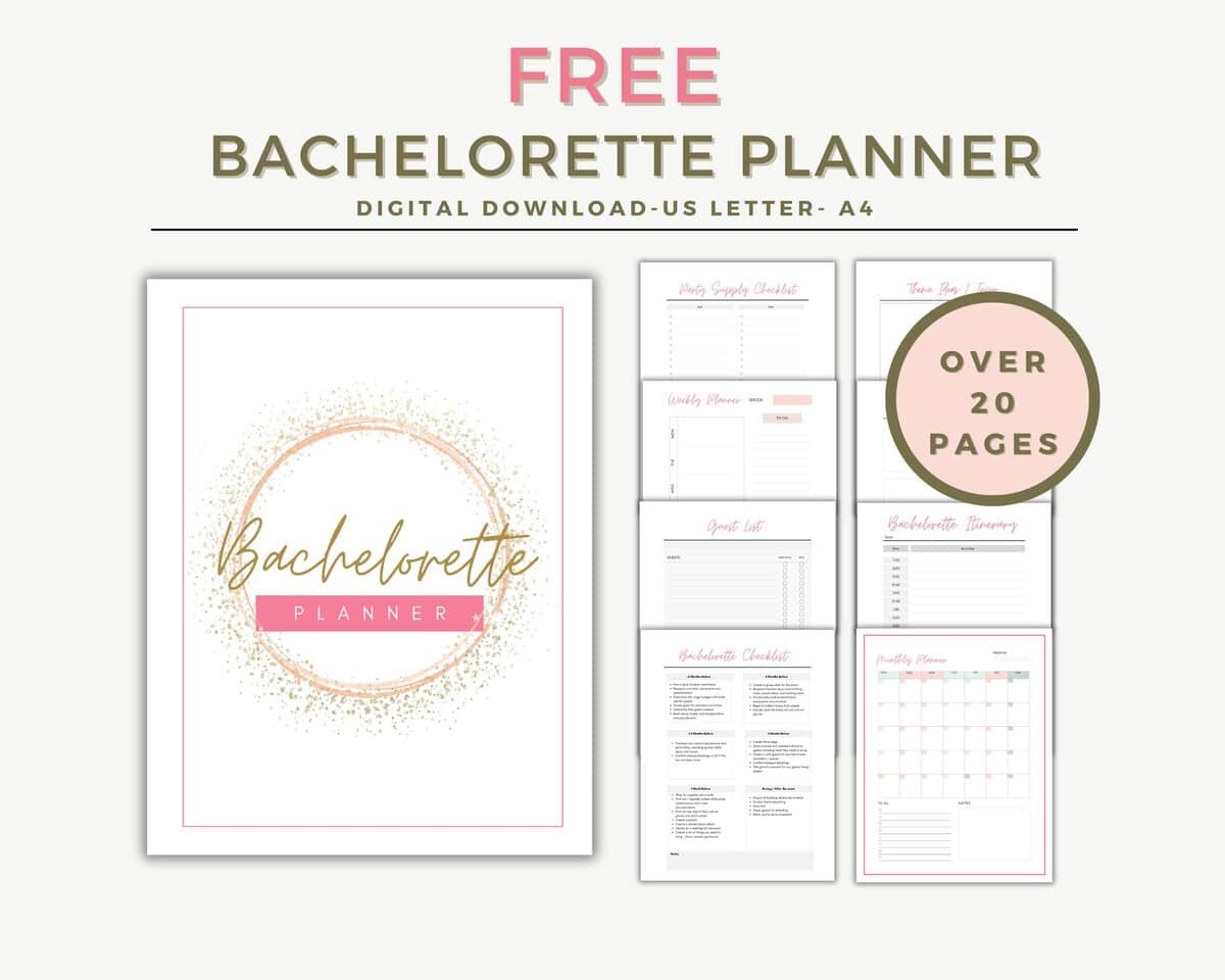 Free Printable Bachelorette Planner Gin And Gemini