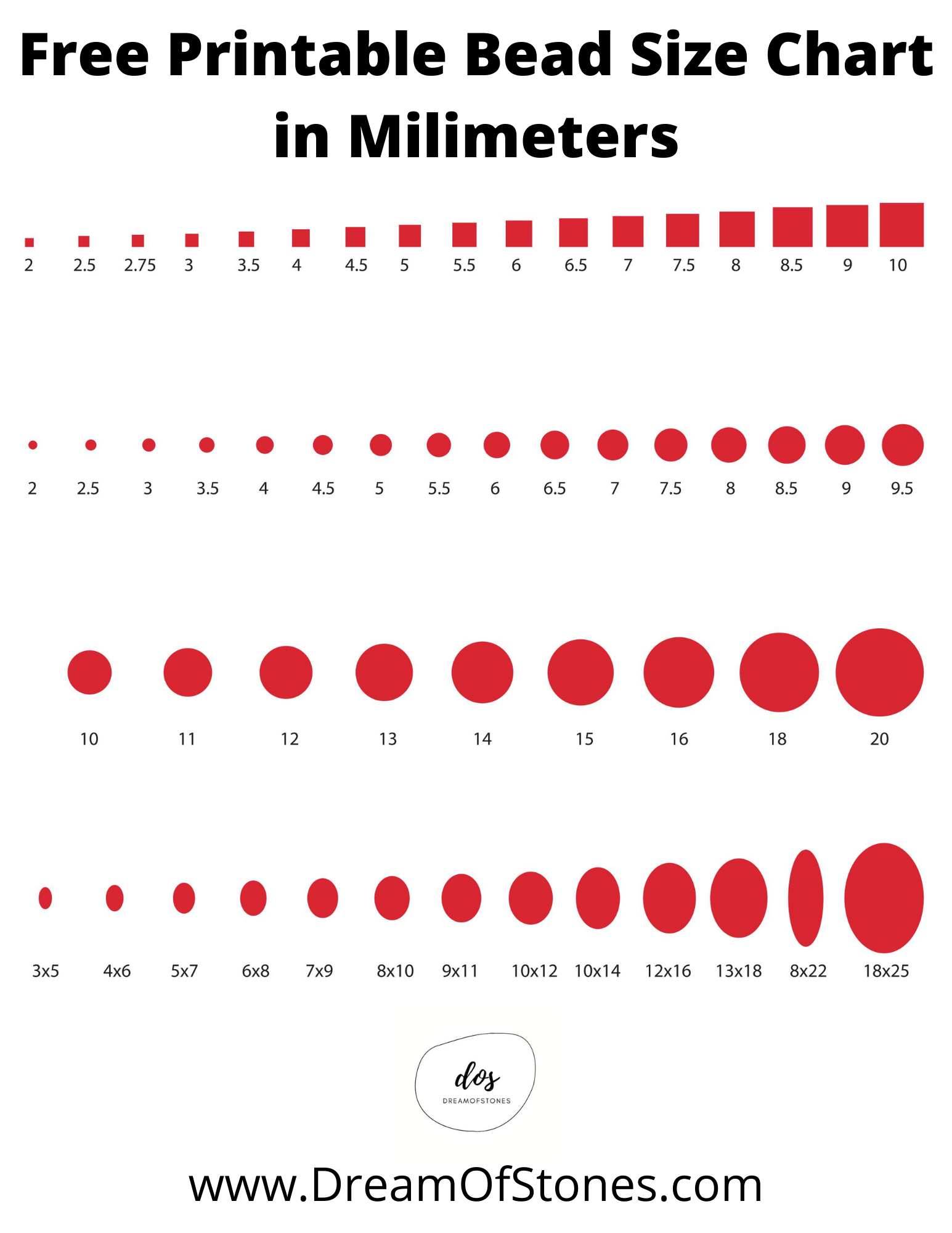 Free Printable Bead Size Chart