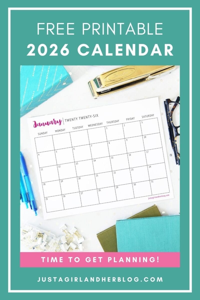 Free Printable Calendar 2026 Abby Organizes