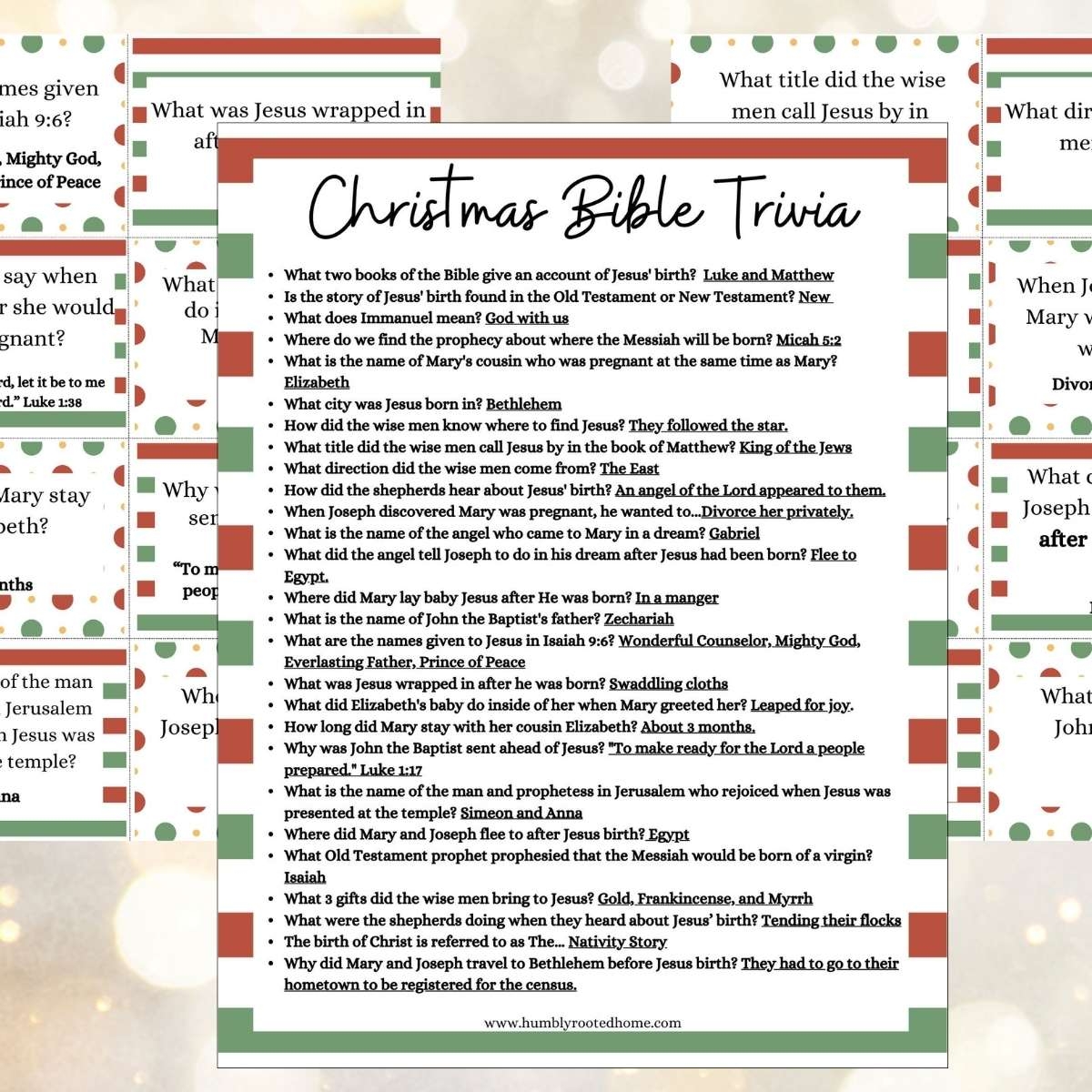 Trivia Birth Of Jesus Printable