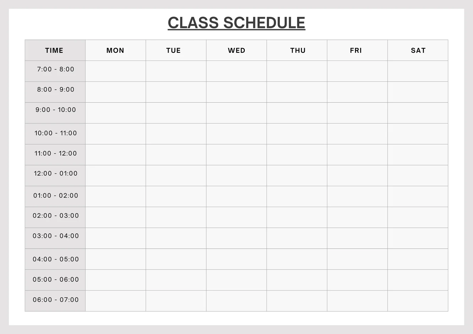 Free Printable For Word School Schedule Free Printable For Word School Schedule