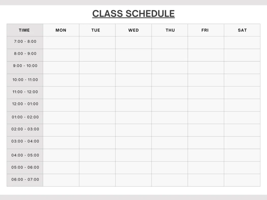 Free Printable Class Schedule Templates To Customize Canva