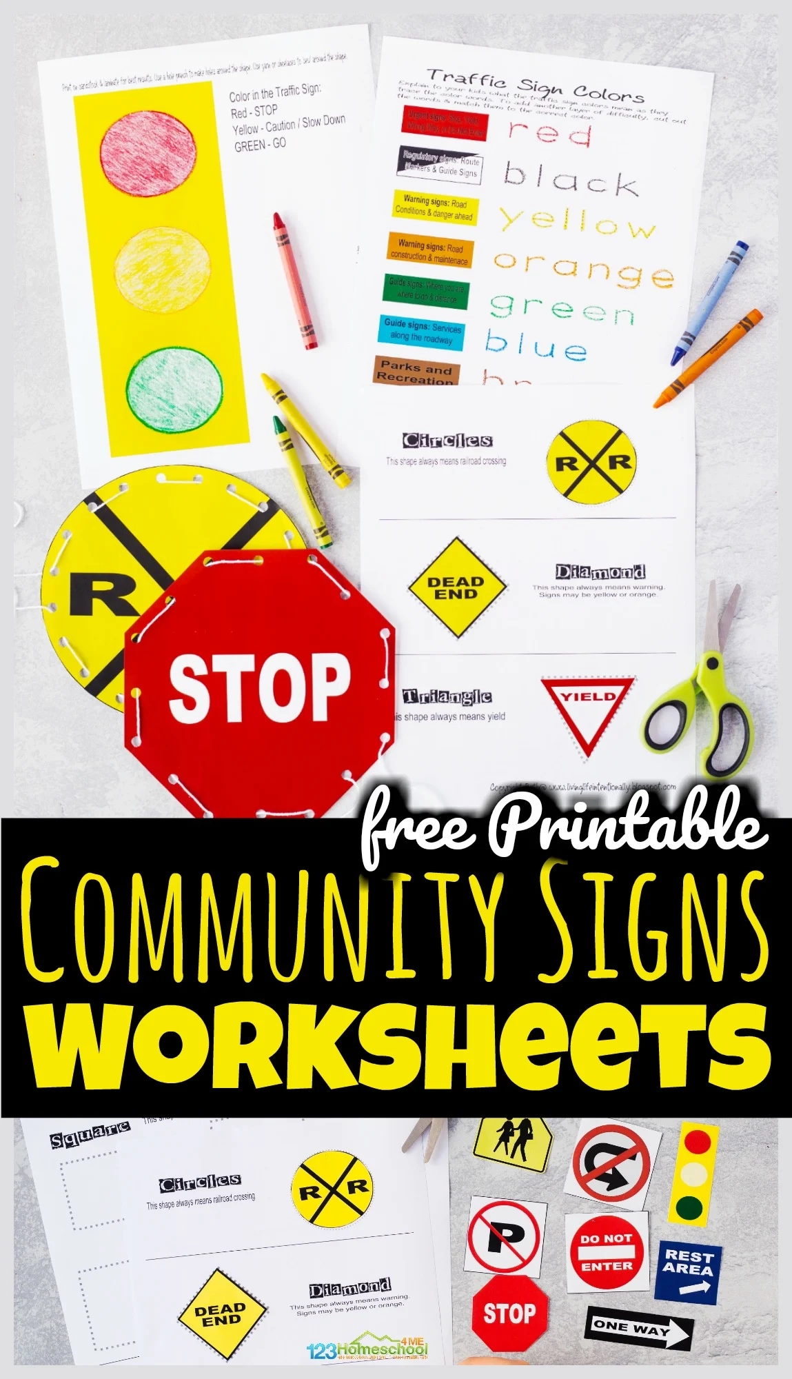 Printable Community Signs Flashcards
