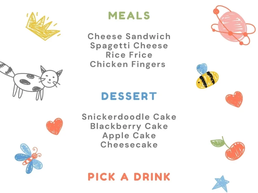 Free Printable Customizable Kids Menu Templates Canva