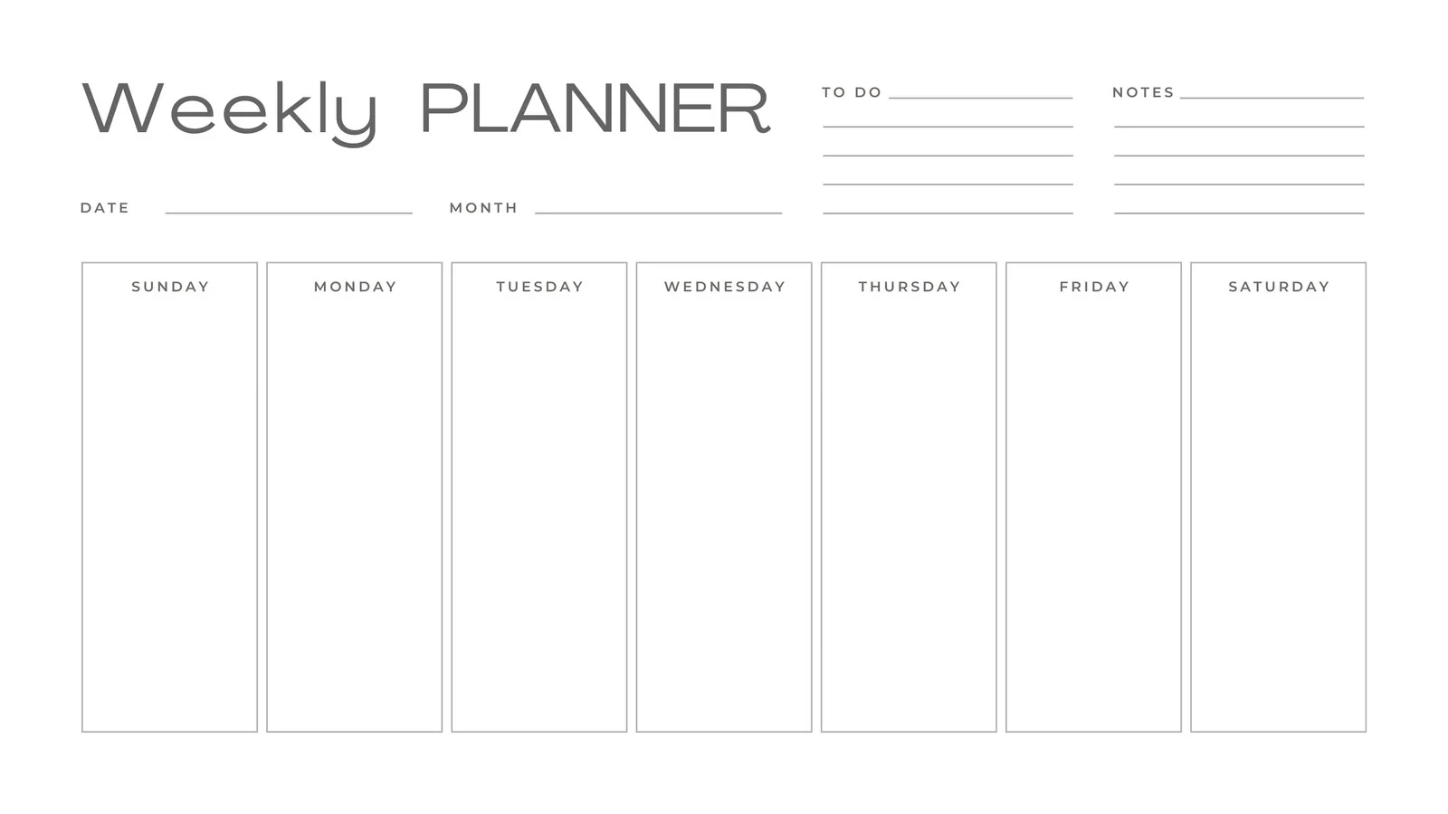 Weekly Planner Vertical Format Printable