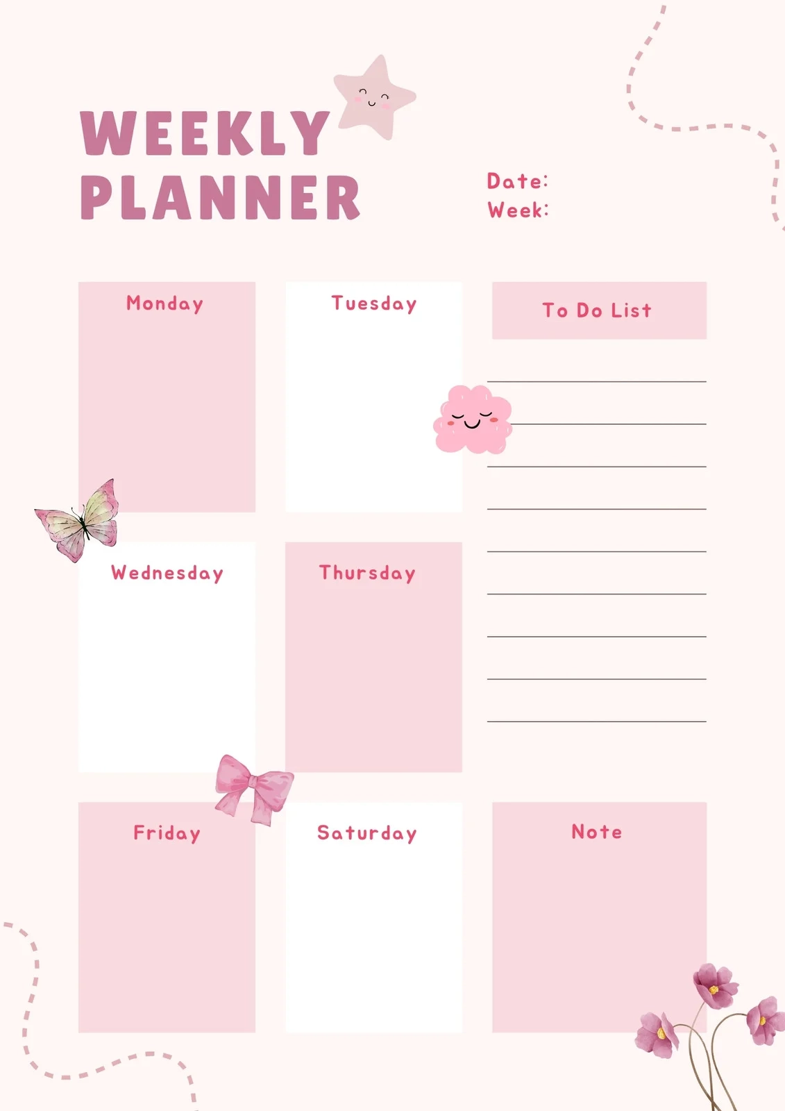 Cute Student Planner Printable Cute Student Planner Printable