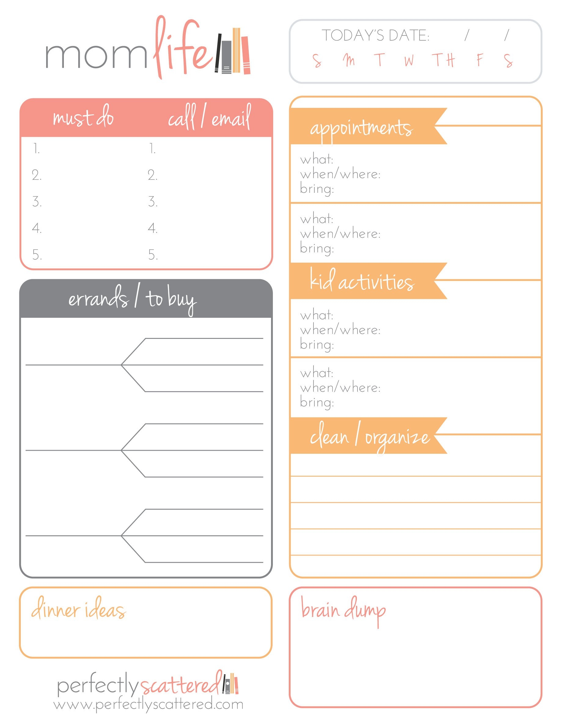 Free Printable Mom Daily Planner