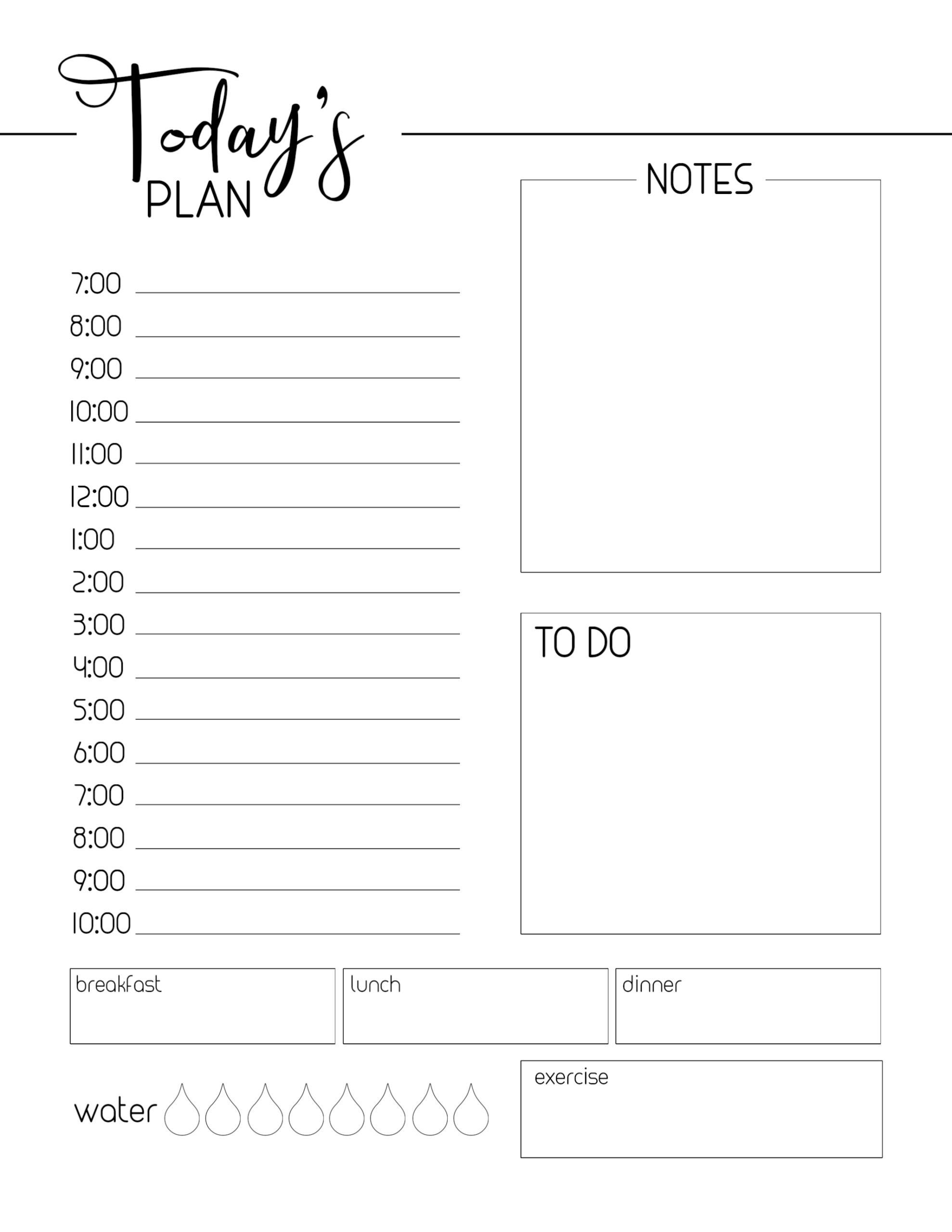 Your Daily Schedule Printable