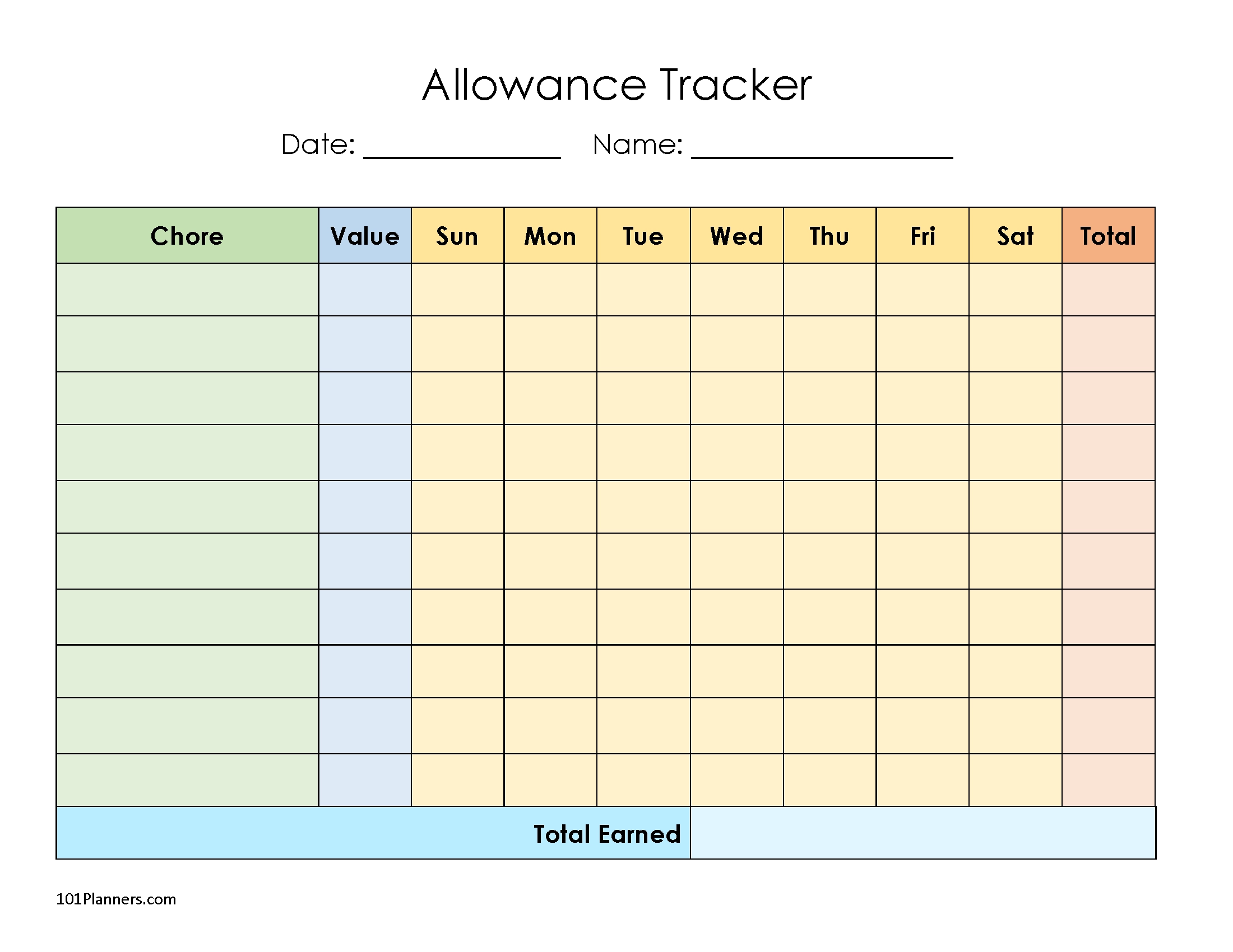 FREE Printable Family Chore Chart Many Templates Are Available