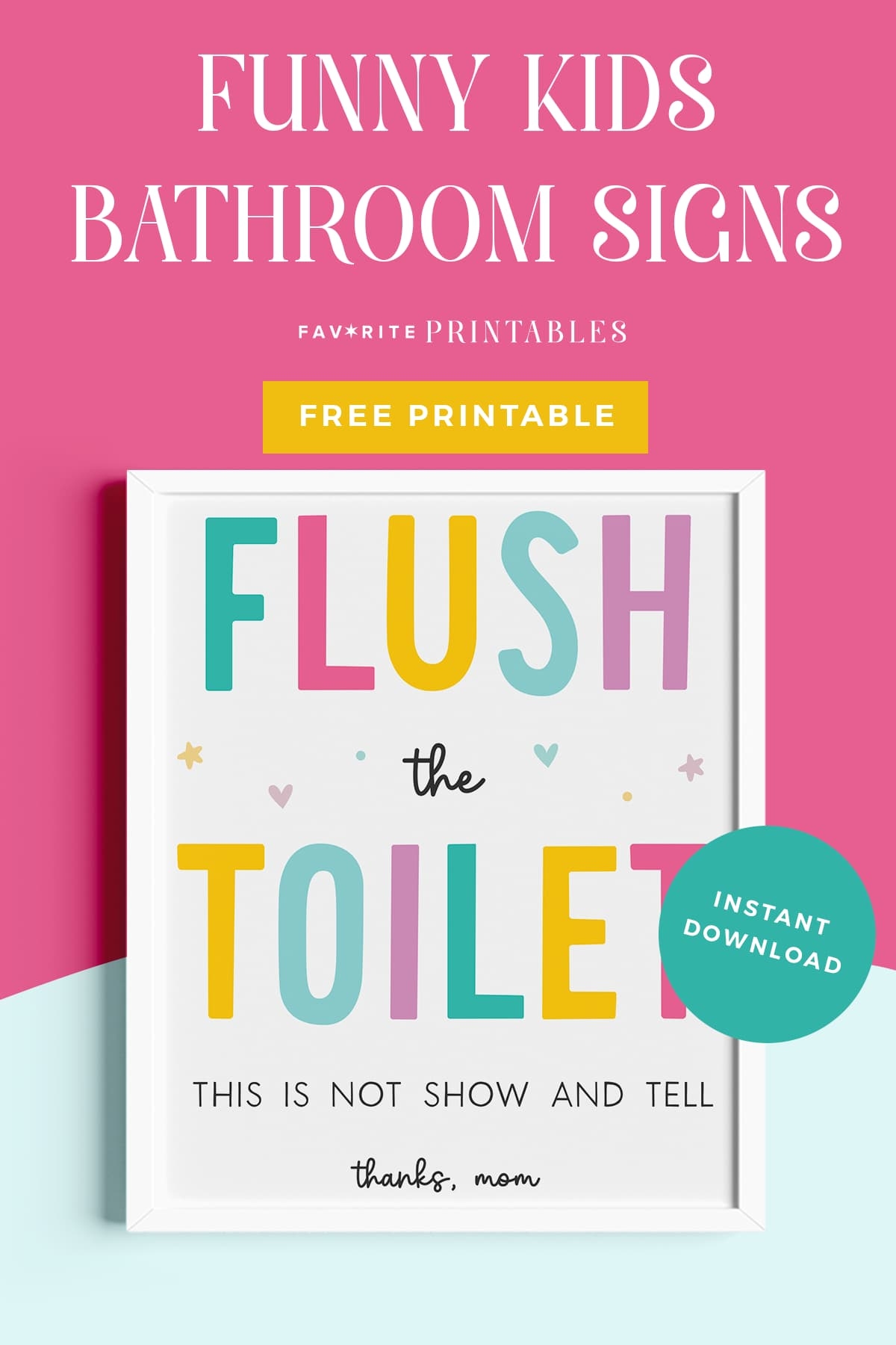 Printable Kids Bathroom Signs