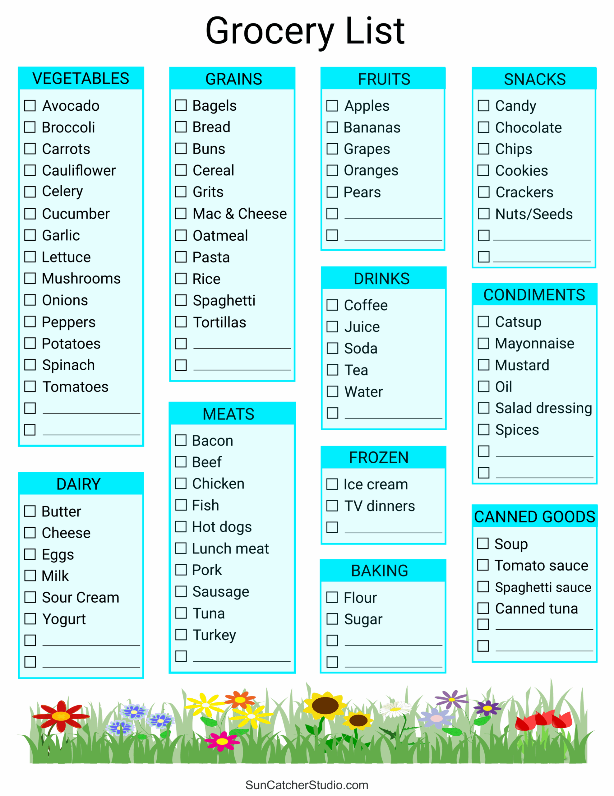 Printable Simple Grocery List