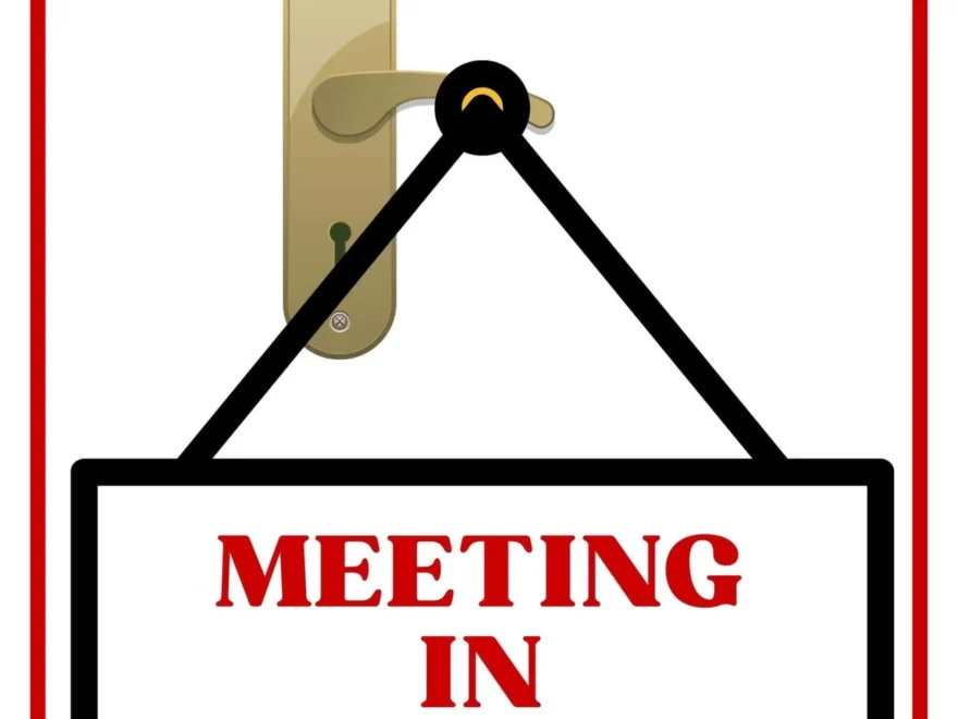 Free Printable In A Meeting Sign Templates PDF For Door Cubicle