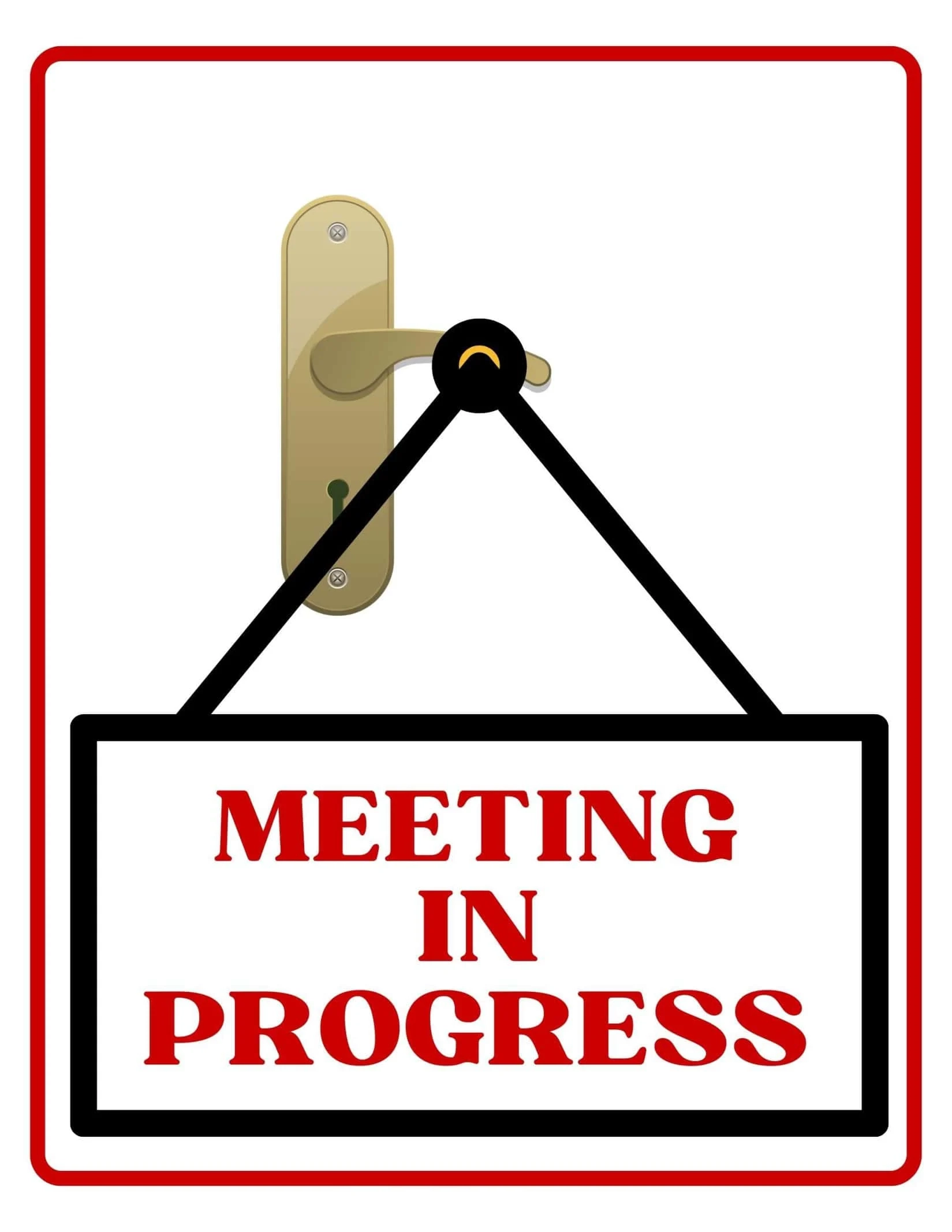 Free Printable In A Meeting Sign Templates PDF For Door Cubicle
