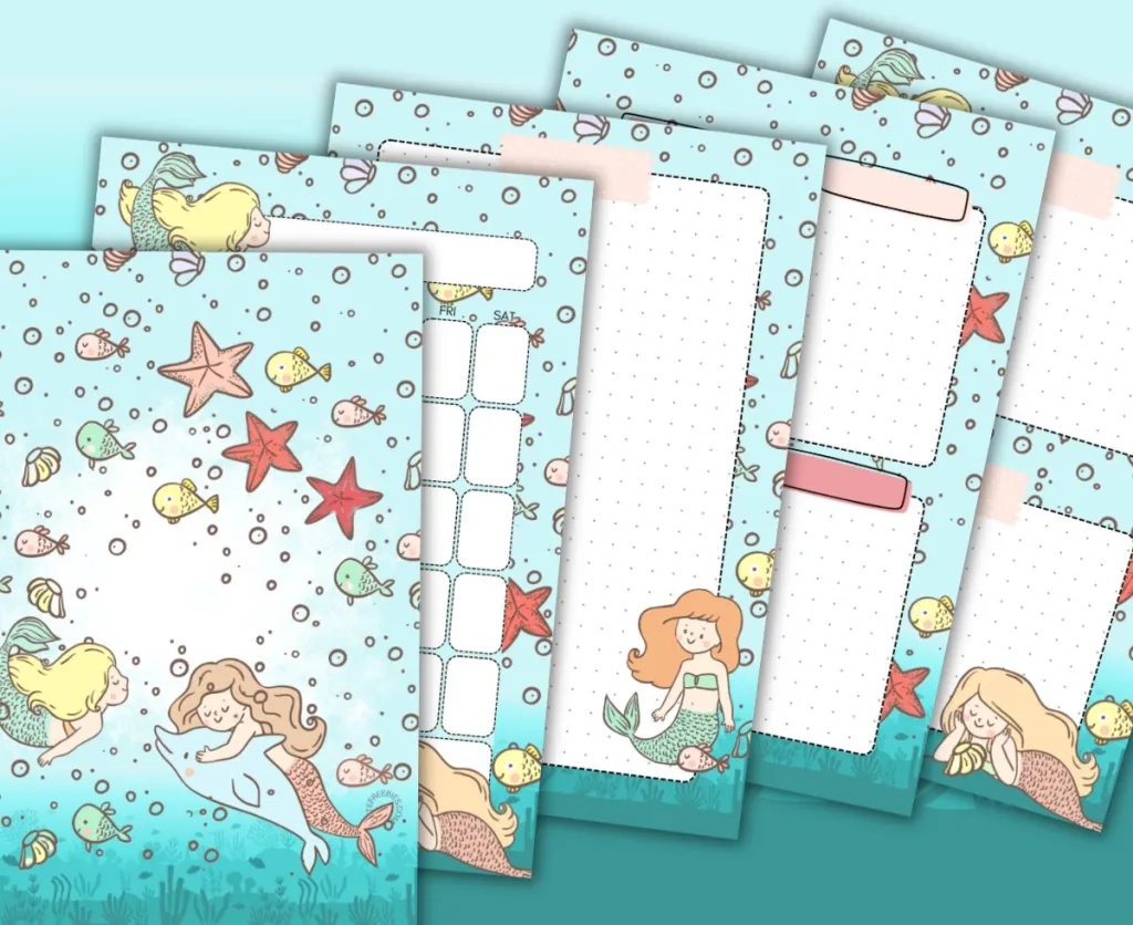 Free Printable Mermaid Planner Pages