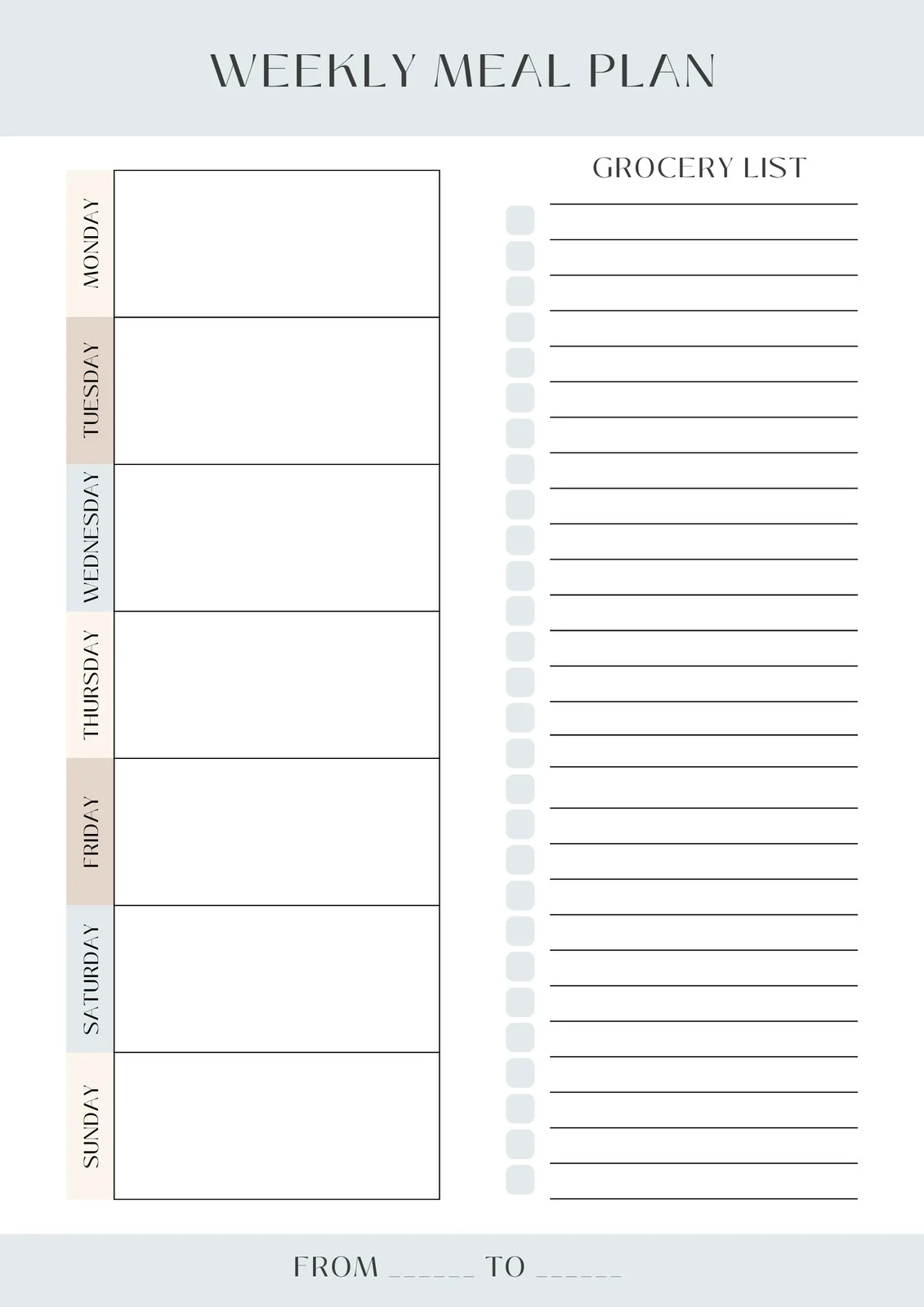 Free Printable Menu Planner Template Free Printable Menu Planner Template