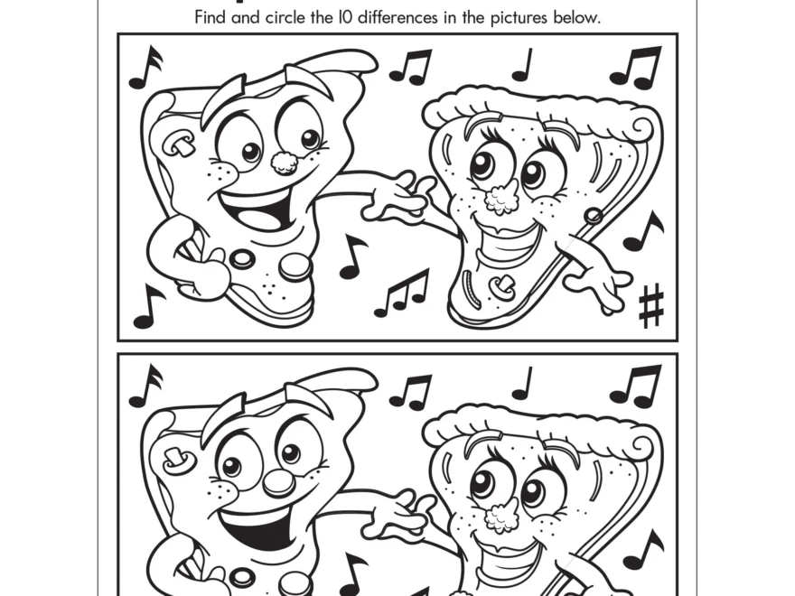 Free Printable Pizza Time Spot The Differences Activity Sheet TREND Enterprises Inc