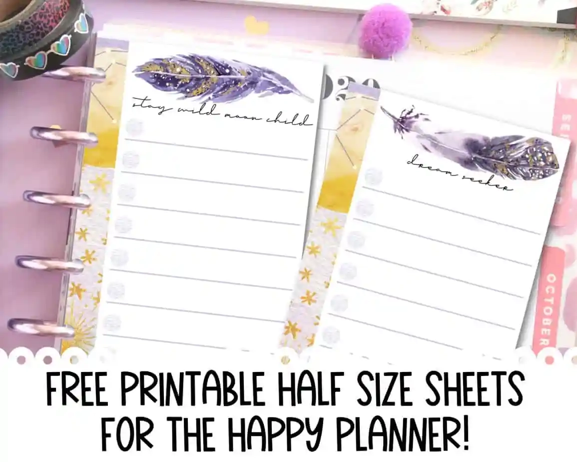 Free Printable Planner Notes Pages Half Size Sheets CUTE INSERTS A Country Girl s Life