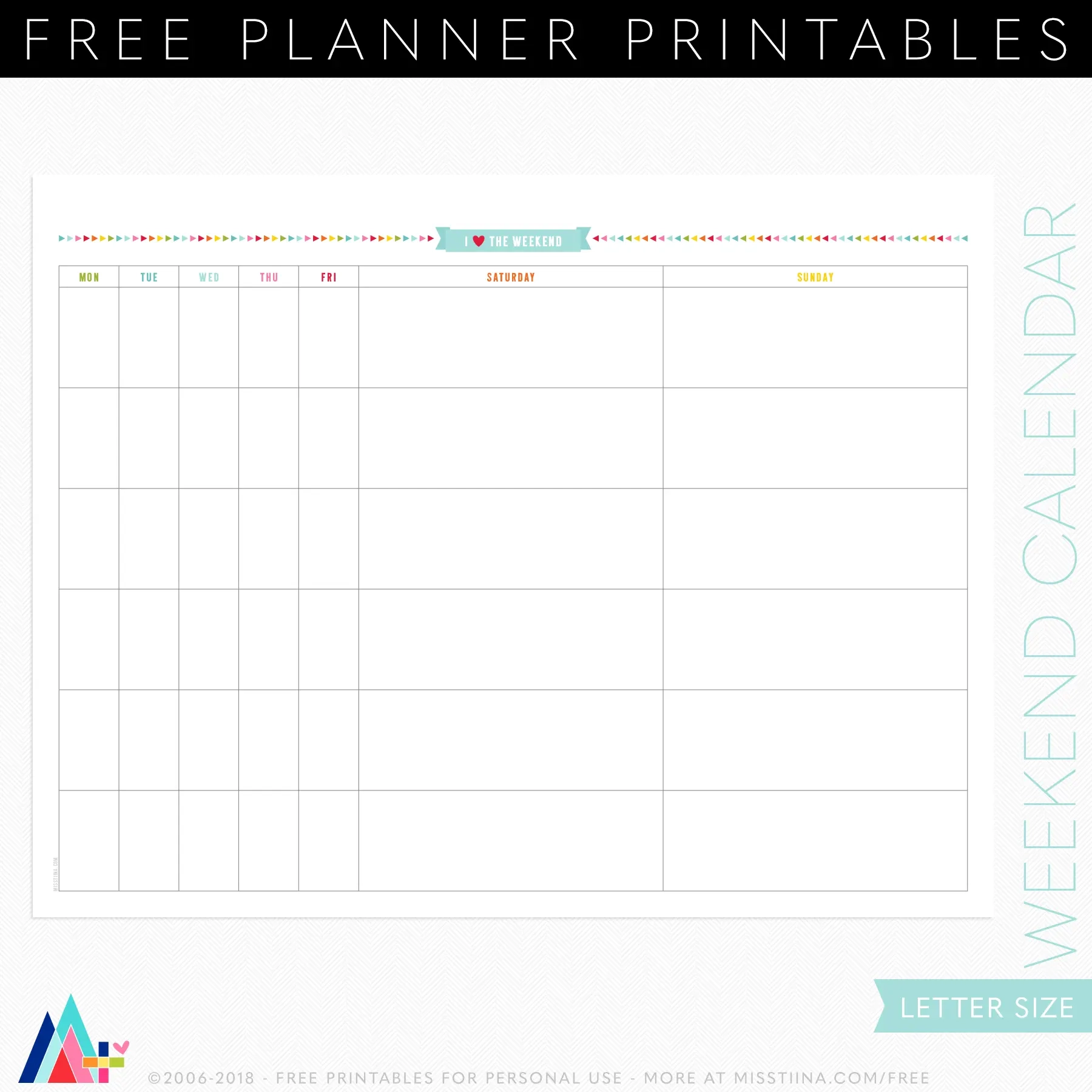 FREE PRINTABLE PLANNER PAGES Miss Tiina