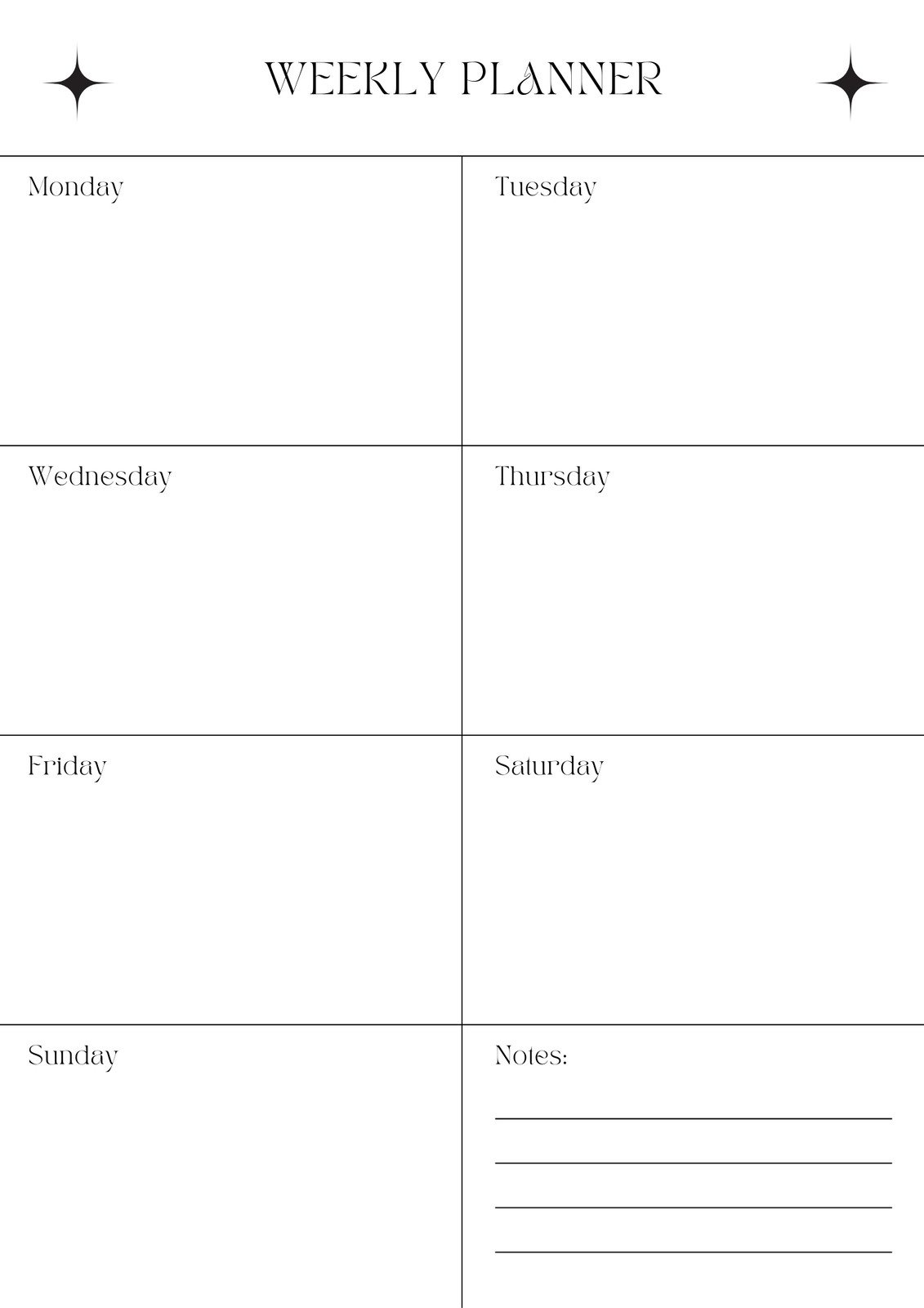 Free Printable Planner Template