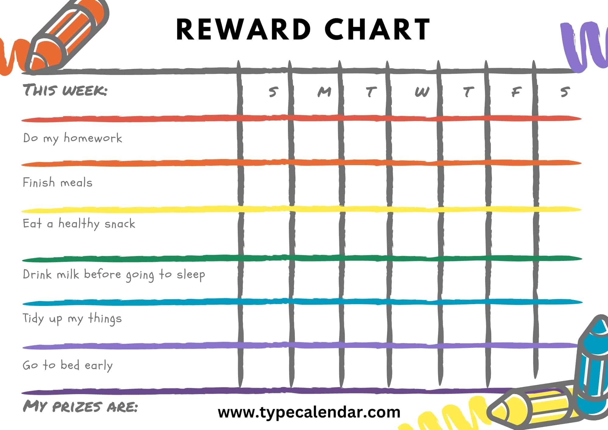 Printable Rewards Chart Template